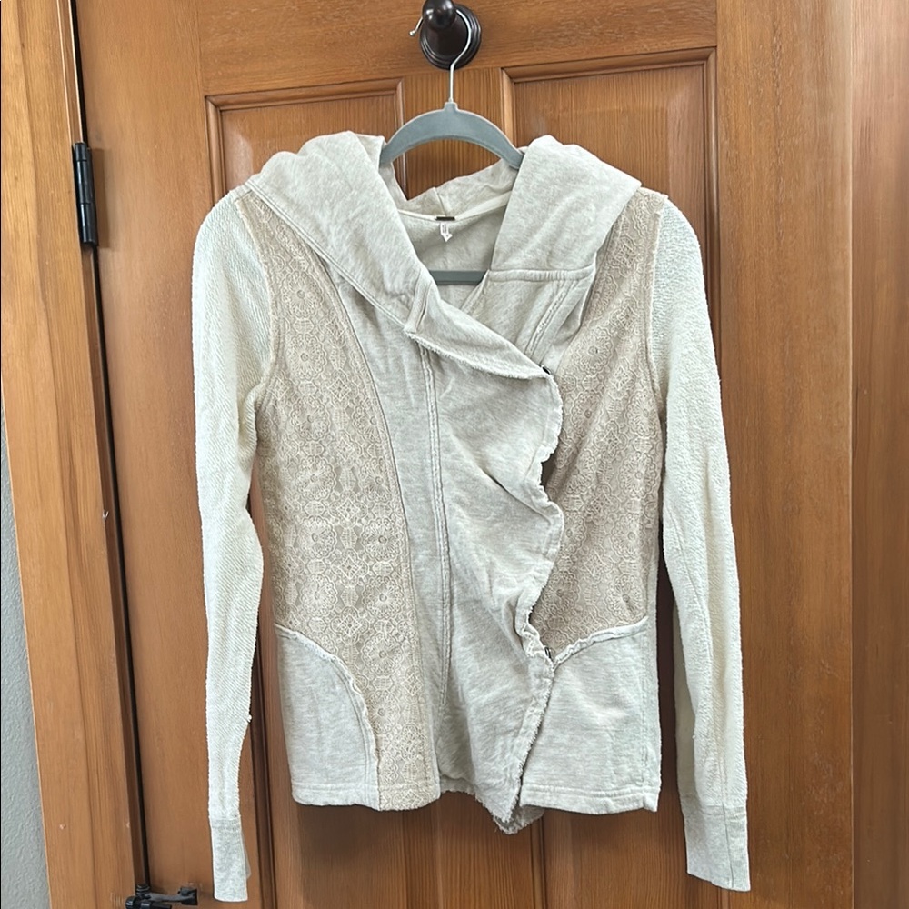 Free People Cream Textured Jacket